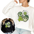 Cute Lucky Vibes Sweatshirt, Womens Shamrock Sweatshirt T-Shirts, Hoodie | RetroVerseTees.com