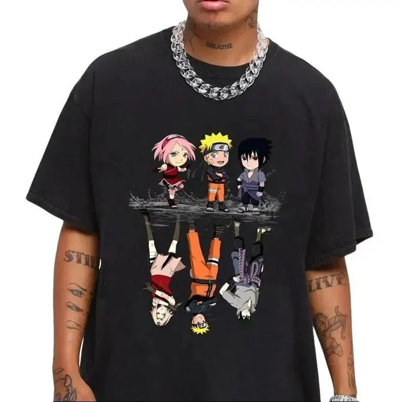 Cute Naaruto Anime For You And Friends Perfect For Casual Wear Black T Shirt Graphic Tee Tops Underwear Crewneck Menswear...