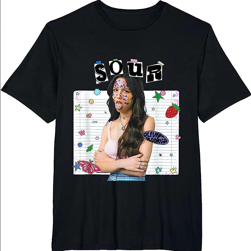 Cute Oliviaaa Black Tee, Rodrigooo Sour Merch T-Shirt Hoodie, Sweatshirt | RetroVerseTees.com
