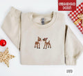 Cute Reindeer Holiday Sweatshirt Holiday Crewneck, Xmas Sweater T-Shirts, Hoodie | RetroVerseTees.com