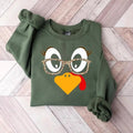 Cute Turkey Fall Thanksgiving Sweatshirt, Turkey Face Sweatshirt, Clothes for Women for Men T-Shirts, Hoodie