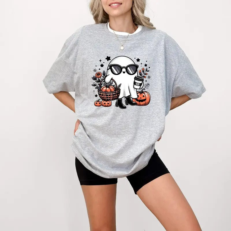 Cute ghost T-Shirt, Halloween T-Shirt, Coffee T-Shirt, Bougie T-Shirt, Bougie Ghost, Halloween T shirt  Trending...