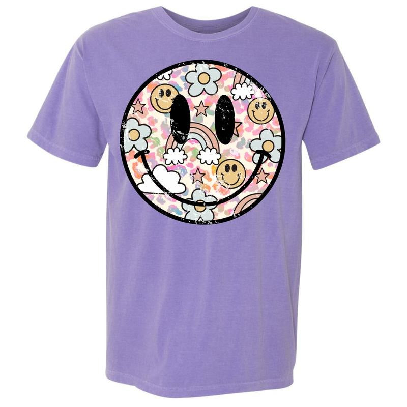 Cutesy Retro Happy Face Comfort Colors T-Shirt 'NLB' Hoodie, Sweatshirt | RetroVerseTees.com