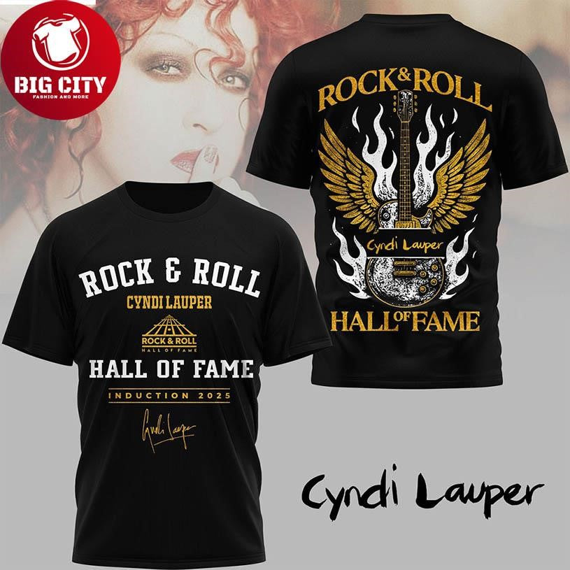 Cyndi Lauper Rock And Roll Hall Of Fame Induction 2025 Two Sided Shirt