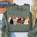Сute Christmas Chickens Sweatshirt, Funny Christmas Chicken Sweatshirt, Christmas Crewneck, Holiday Sweatshirt, Christmas...
