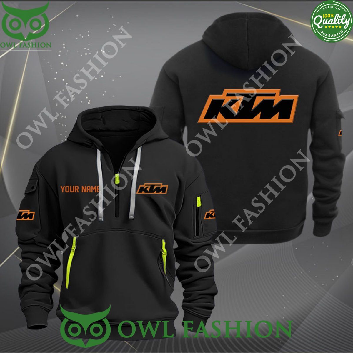KTM Racing Motorcycles Luxury Brand Customized Color 2d quarter zip hoodie