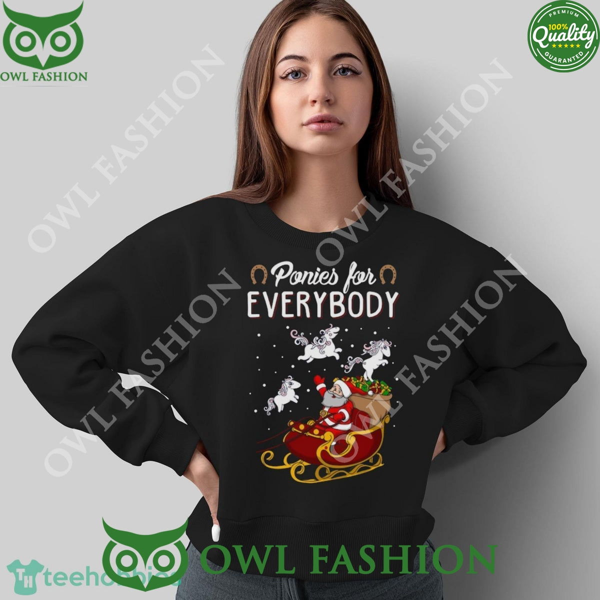 Ponies for Everybody Horse Santa Claus Ugly Sweater