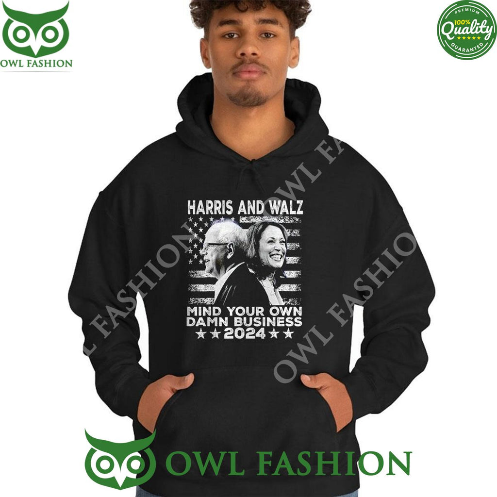 2024 Usa Flag Walz Harris Mind Your Own Damn Business t Shirt