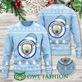 Manchester City Light Blue Christmas Hat 3D Ugly Sweater