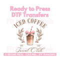 DTF Transfer Only - Iced Coffee Social Club Shirt Transfer 10"w x 10"h Hoodie, Sweatshirt | RetroVerseTees.com