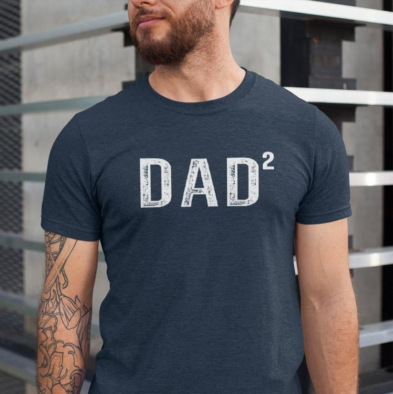 Dad 2 Men's Shirt, Dad Squared Shirt, Father of 2 T-shirt Hoodie, Sweatshirt | RetroVerseTees.com