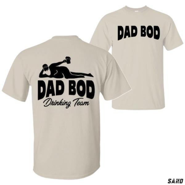 Dad Bod T-Shirt - Drinking Team Beer Graphic - Unisex Relaxed Fit Short Sleeve - Ideal Father's Day Gift