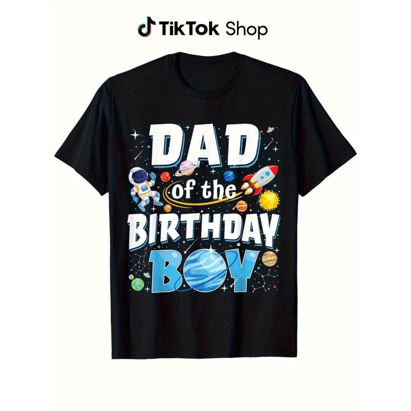 Dad FOG TNF Birthday Space Planet Astronaut Graphic T-Shirt