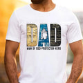 Dad Man Of God Protector - Here Father's Day T-Shirt Casual Style Crew Neck Short Sleeve T-Shirt Tops Trendy for Unisex,...