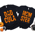 Dadcula Momster Shirt - Funny Halloween Matching T-Shirts, Scary Dad Mom Costume Tees, Spooky Couple Gift, Halloween...