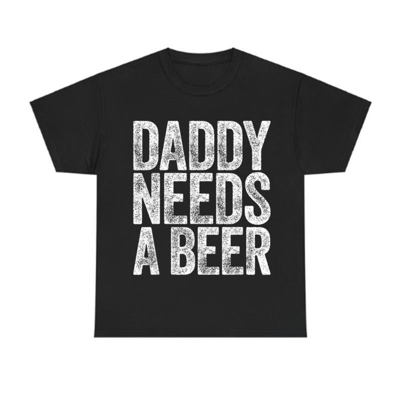 Daddy Needs WB shield Beer T-Shirt, Funny Men'WB shield Drinking Graphic Tee, Casual Menswear Top Streetwear, Perfect for...