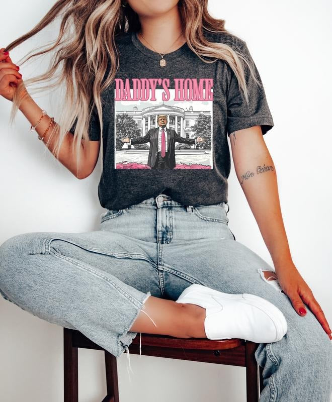 Daddy's Home Shirt, Trump 2024 Shirt, Funny Trump Sweatshirt, White House Trump 2024 Shirt Hoodie | RetroVerseTees.com