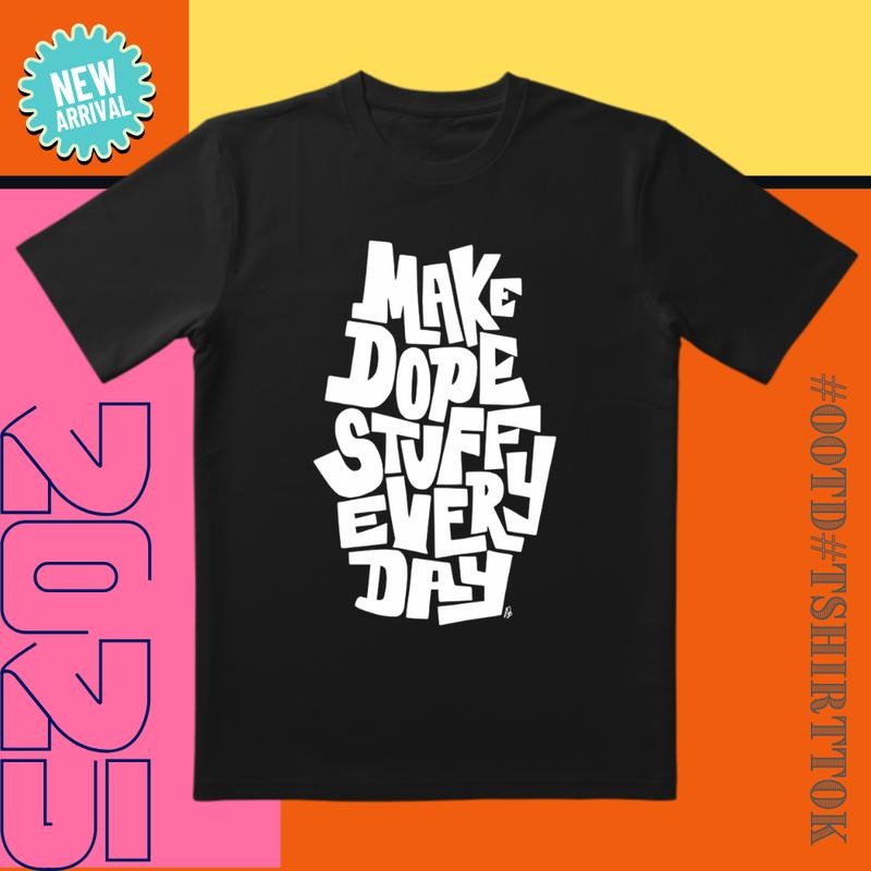 Daily Awesome Outfit |   Black-White Contrast Tee |   'Make Awesome Stuff' Motivational |   Commute & Date Style Hoodie,...