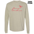Dainty Script Red Merry Christmas Long Sleeve Comfort Colors T-Shirt 'NLB' Hoodie, Sweatshirt | RetroVerseTees.com