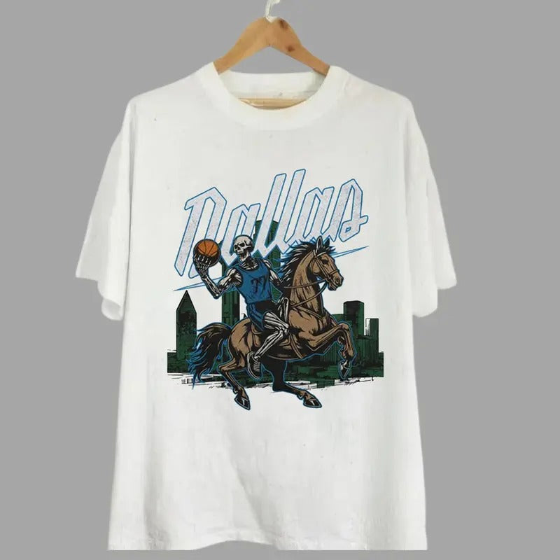Dallas Basketball Unisex Classic T-Shirt, Basketball Sweatshirt Hoodie Cubs Shirt, Skeleton Basketball Shirt, Merch Tee,...
