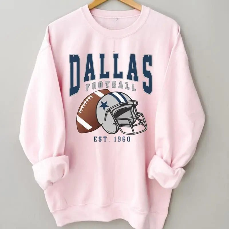 Dallas Football Unisex Vintage Sweatshirt - Classi_853 , Multiple Colorways - Full Size Range T-Shirts, Hoodie