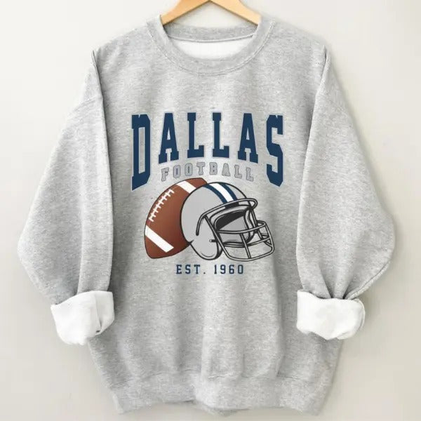 Dallas Football Unisex Vintage Sweatshirt - Classic Fit T-Shirts, Hoodie | RetroVerseTees.com