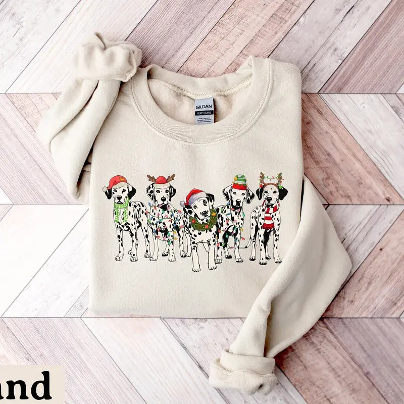 Dalmatians Dog Christmas Sweatshirt, Christmas Dog Shirt, Dog Owner Christmas Gift, Holiday Sweater, Dog Lover Shirt,...