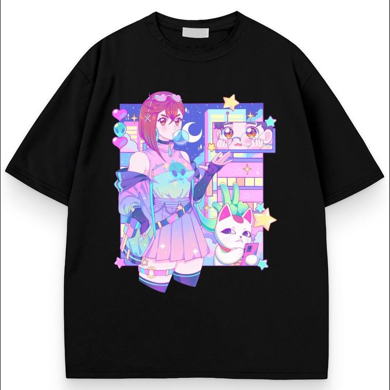 DanDaDan Anime Unisex FOG T-Shirt with Momo, Turbo Granny Gunpla brand Okarun, Japanese Cartoon Tee, Graphic Shirt for...