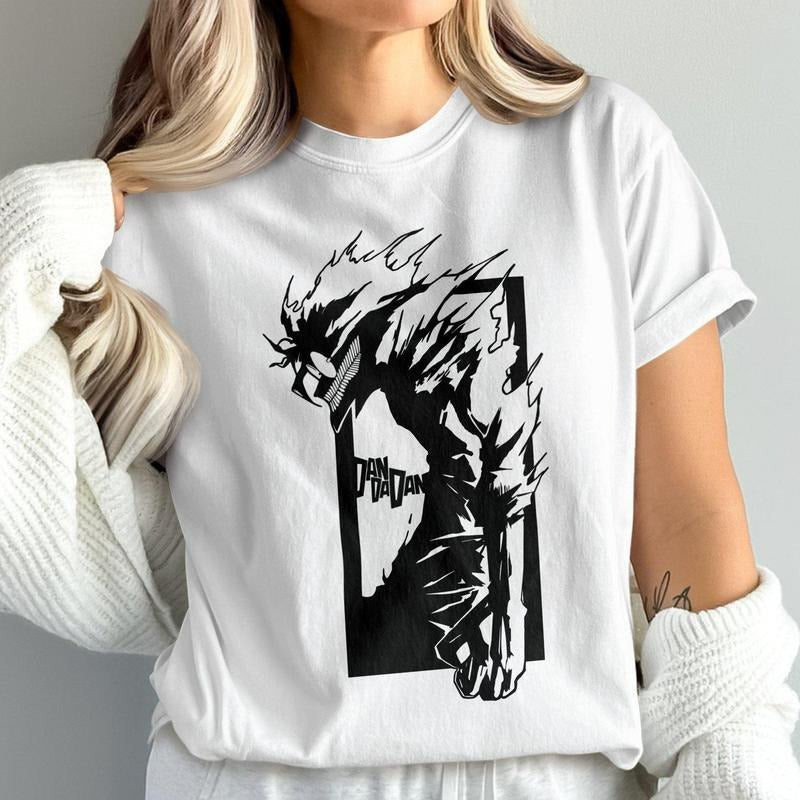 DanDaDan Shirt, Retro Spiky hair fighters WB shield Anime Merch, DanDaDan Graphic Tees, Streetwear Unisex Tee, Best Gift...