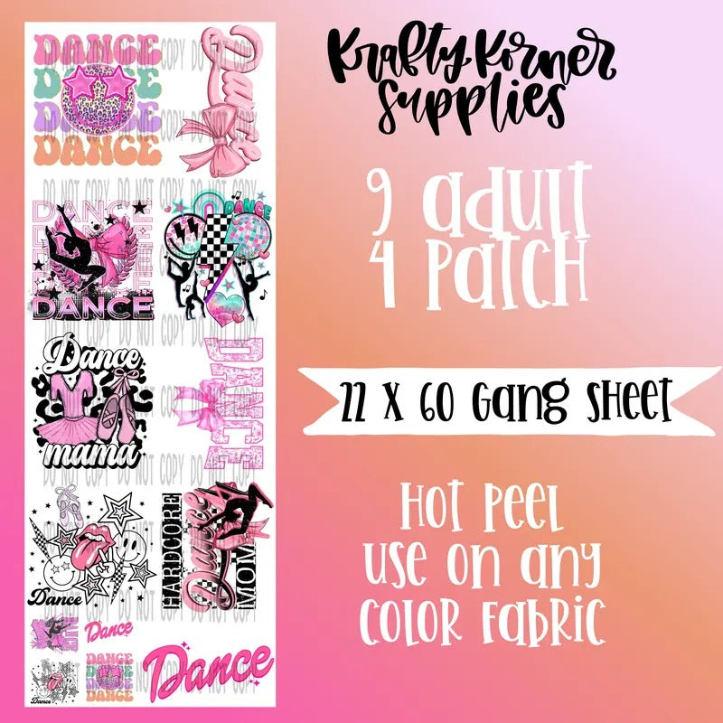 Dance DTF Transfer Gang Sheet, 22 x 60 T-Shirts, Hoodie, Sweatshirt | RetroVerseTees.com