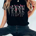 Dancing Skeletons Breast Cancer Shirt, Skeletons Pink Ribbon Cancer Awareness Tee, Halloween Breast Cancer Month Shirt,...