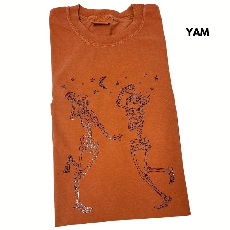 Dancing Skeletons SPANGLED Comfort Colors T-Shirt Hoodie, Sweatshirt | RetroVerseTees.com