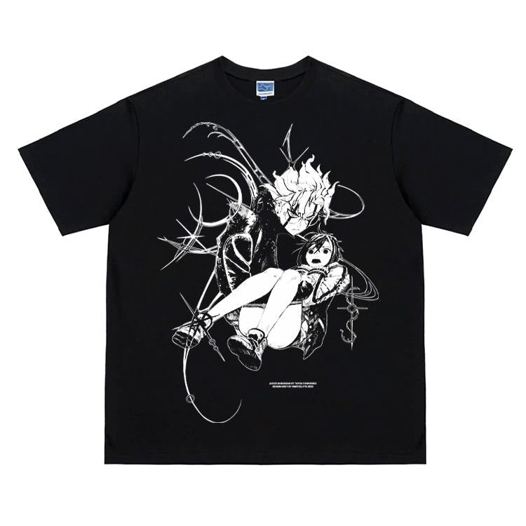 Dandadan "Princess Carry" Vintage Oversized Tee Anime T-shirt 100% Cotton Original Design Men's Top Streetwear Casual...