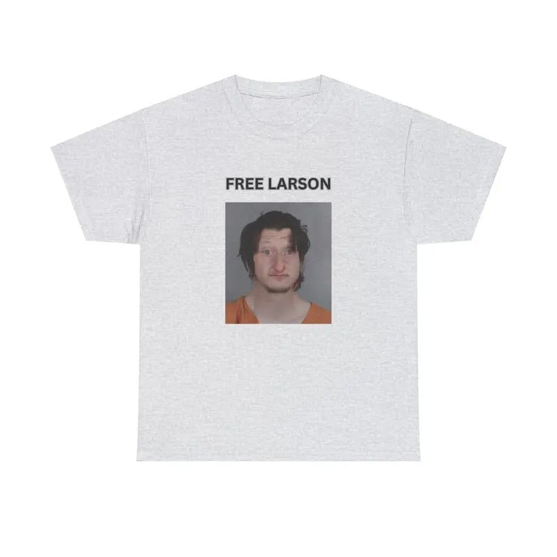 Daniel Larson Mugshot Unisex Heavy Cotton Fee - FREE LARSON Casual Classic T-Shirts, Hoodie, Sweatshirt | RetroVerseTees.com