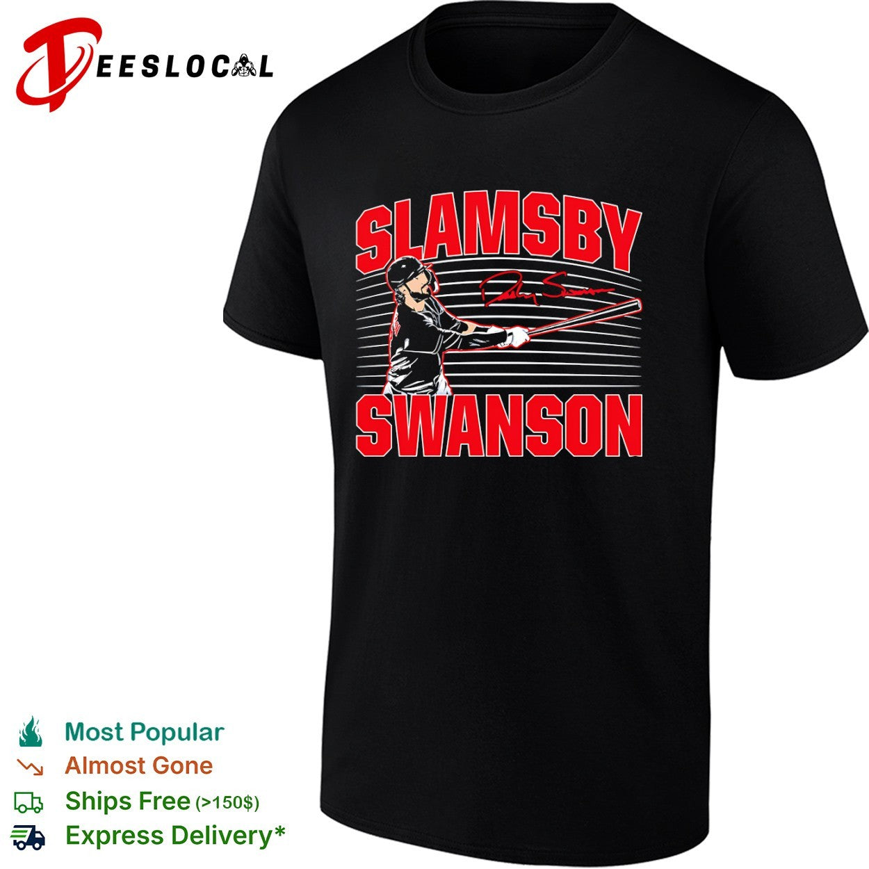 Dansby Swanson Slamsby Signature Baseball shirt