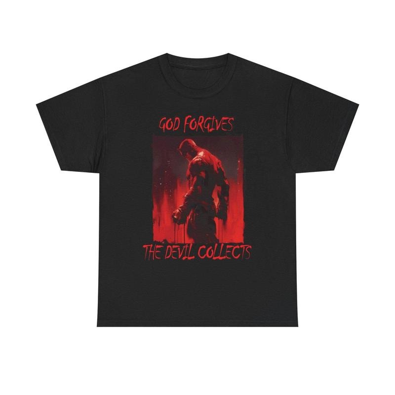 Daredevil Noir Unisex Heavy Cotton Tee, Marv3l0 Comic Book Superhero T-Shirt, Gritty Urban Style Shirt, Bad Ass Gift for...