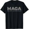 Dark Color President Trump MAGA Never Surrender USA 4th July T-Shirt made in usa Hoodie, Sweatshirt | RetroVerseTees.com