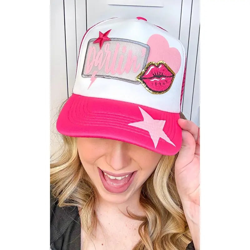Darlin Patch Trucker Hat - Sweet Lovin' Vibes #DarlinHat #TruckerStyle #PinkGlow T-Shirts, Hoodie, Sweatshirt