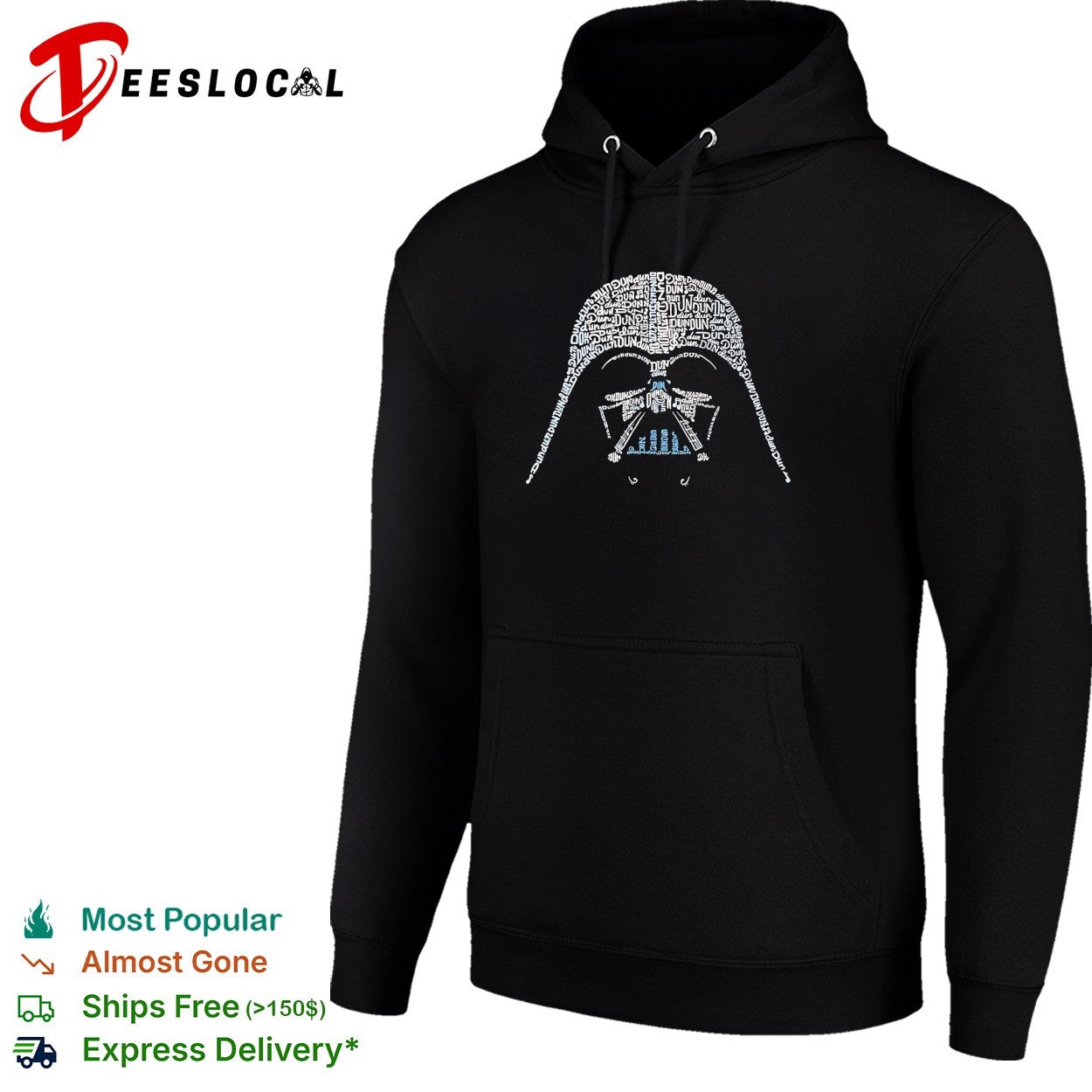 Darth Vader helmet dun dun dun typography shirt