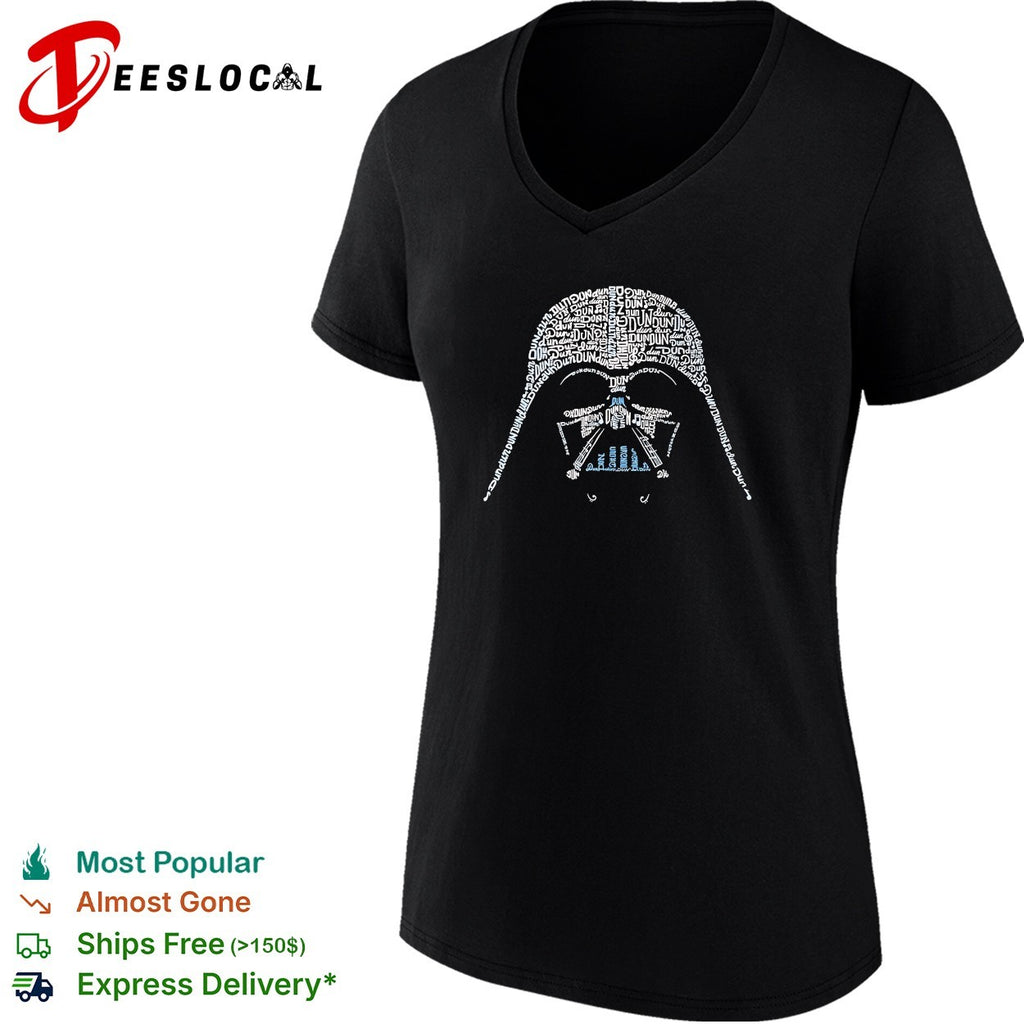 Darth Vader helmet dun dun dun typography shirt