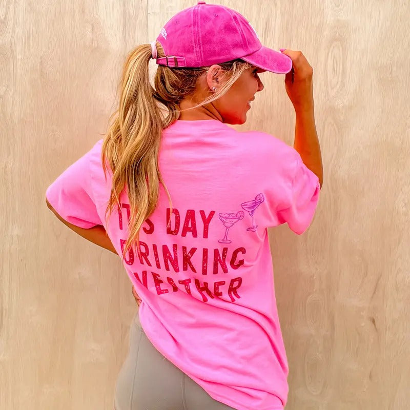 Day Drinking Weather Graphic Tee Hoodie, Sweatshirt | RetroVerseTees.com