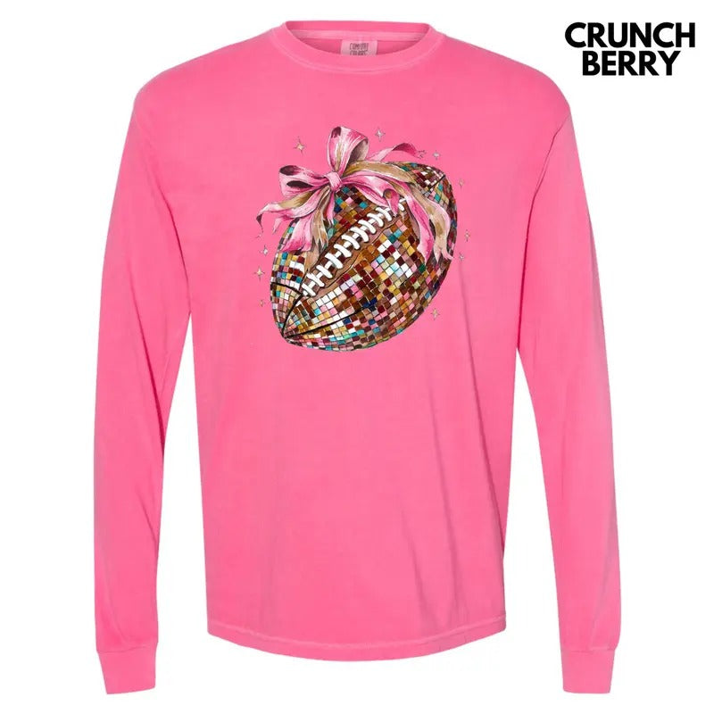 Dazzling Disco Football Long Sleeve Comfort Colors T-Shirt 'NLB' Hoodie, Sweatshirt | RetroVerseTees.com