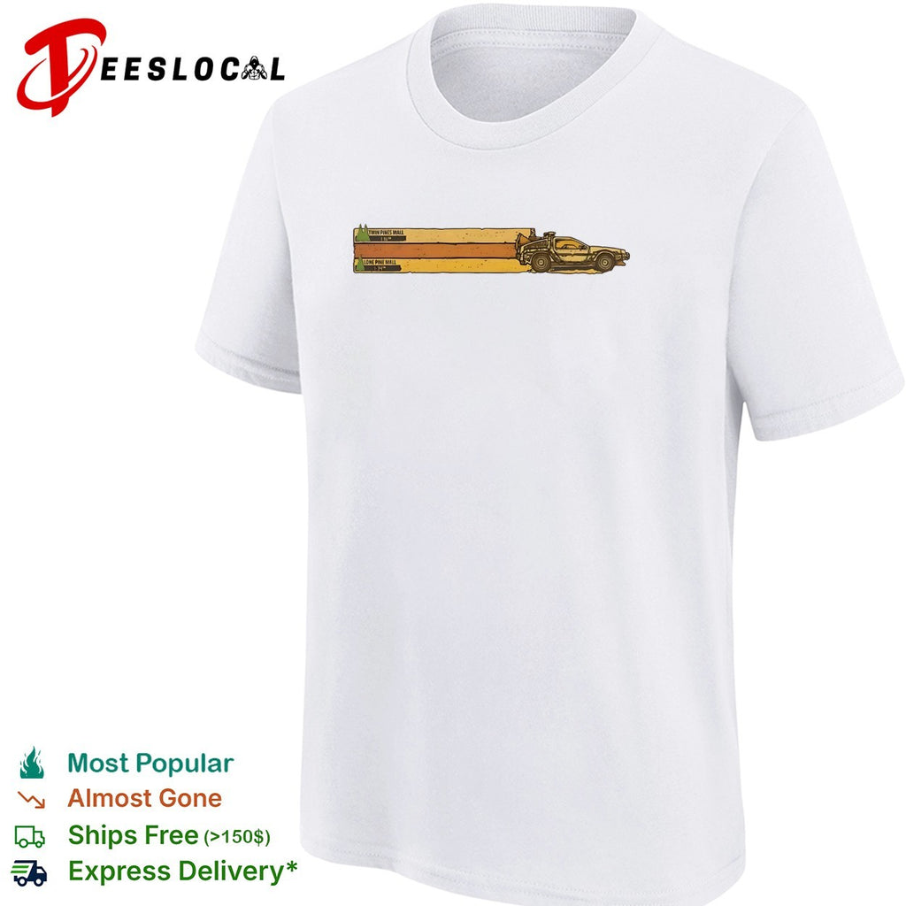 DeLorean Twin Pines Mall Lone Pine Mall distance sign shirt