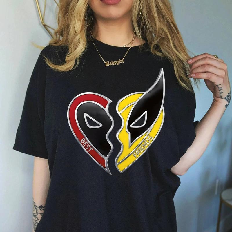 Dead pool & Wolv erine Best Friends Shirt Graphic Tee Shirt Men Women Unisex Cotton Hoodie, Sweatshirt | RetroVerseTees.com