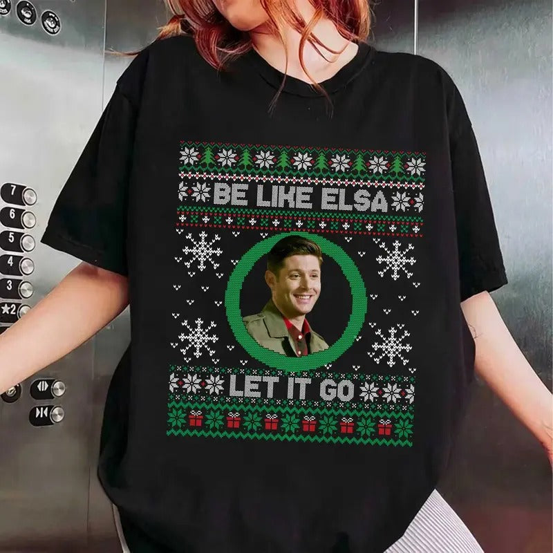 Dean Winchester Be Like Elsa Let It Go Meme Shirt, Vintage Dean Supernatural Funny TShirt, Supernatural Gift For Woman...