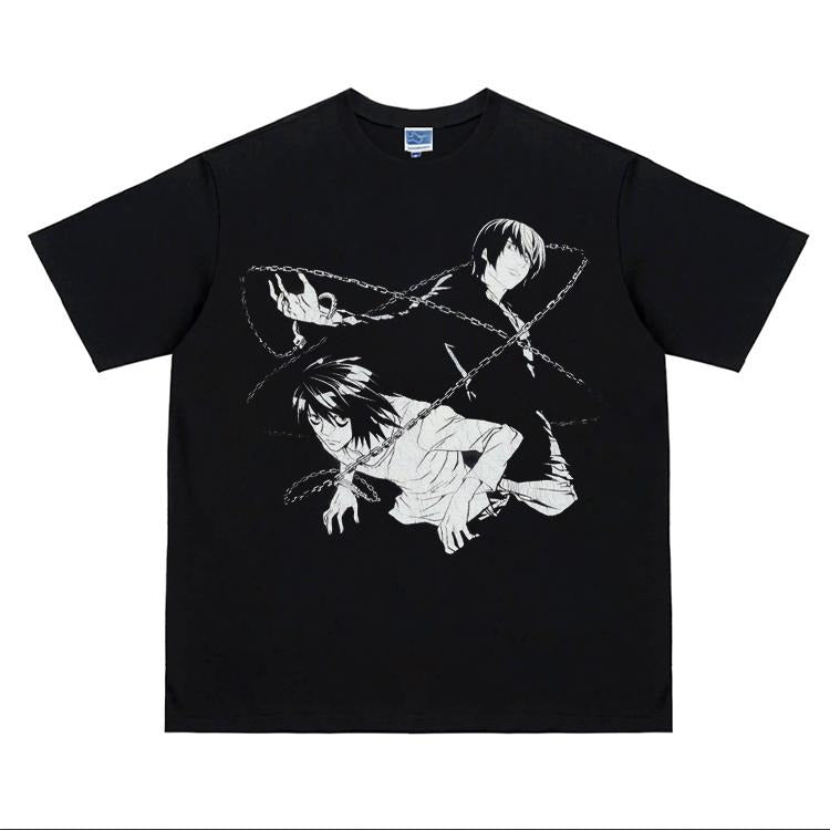 Death Note "Entangled" Heavyweight Vintage Tee 100% Cotton OVERSIZED Anime T-shirt Menswear Top Crew Necks Tshirt Casual...
