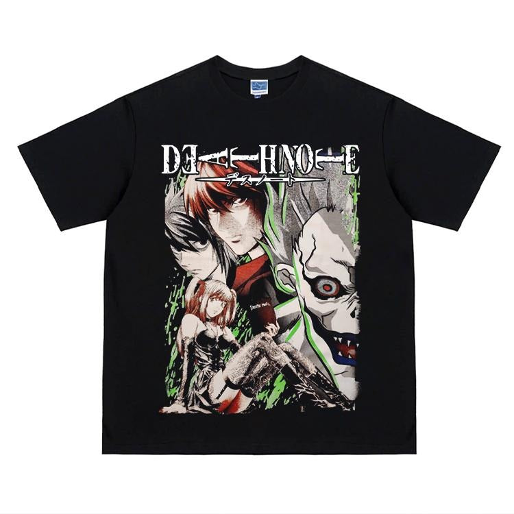 Death Note "Entanglement" Heavyweight Vintage Tee 100% Cotton OVERSIZED Anime T-shirt Menswear Top Crew Necks Tshirt...