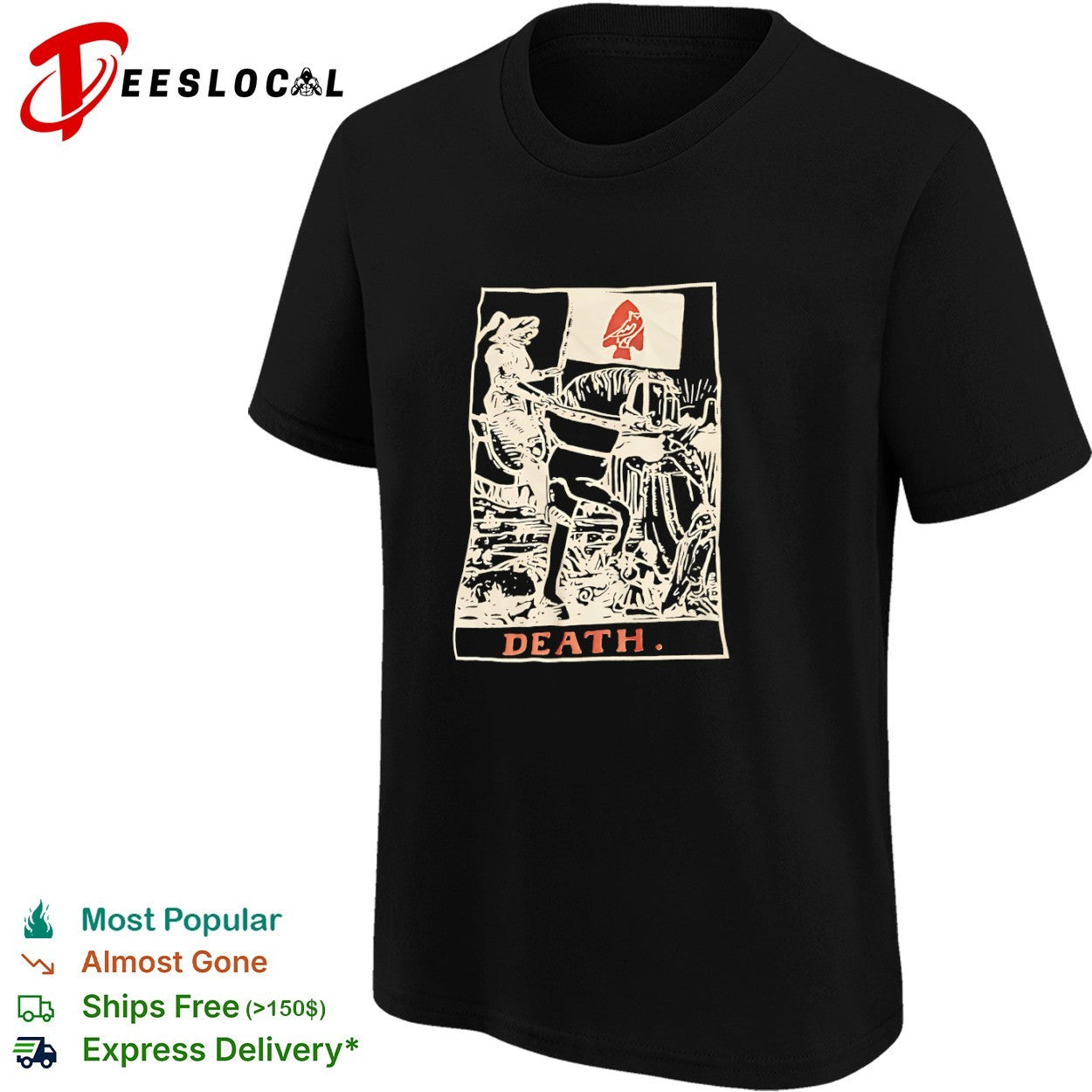 Death Tarot Card Knight with Arrowhead Logo shirt