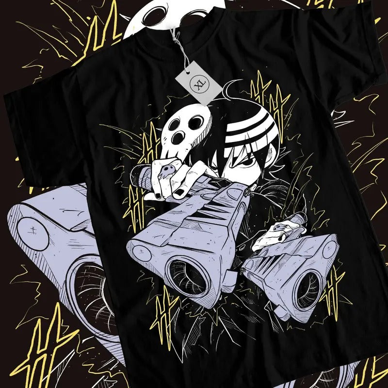 Death the Kid T-Shirt S-4XL Soul Eater Japanese Black Star Girl Funny Shirt Tshirt S-4XL Hoodie, Sweatshirt