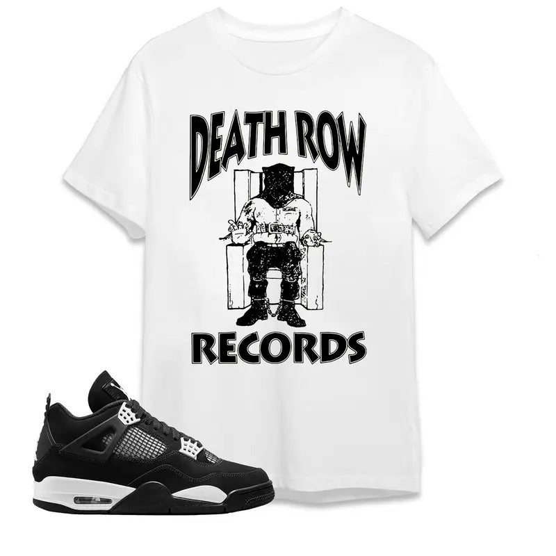 DeathRow Records Unisex T-shirt, 4S White Thunder Unisex Shirt, Casual Cotton Menswear Retro Shirt Hoodie, Sweatshirt